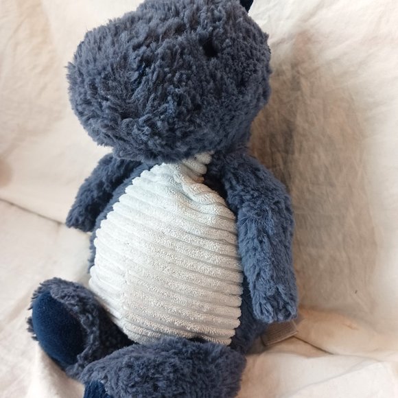 Carter's Just One You Blue Gray Dino Plush Stuffed Animal Corduroy Tummy 7" HTF - Picture 6 of 11